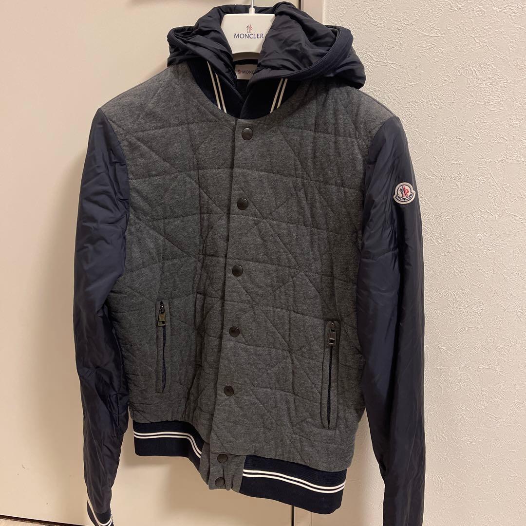 【なか】Moncler キルティングナイロンジャケット グレー/ネイビー