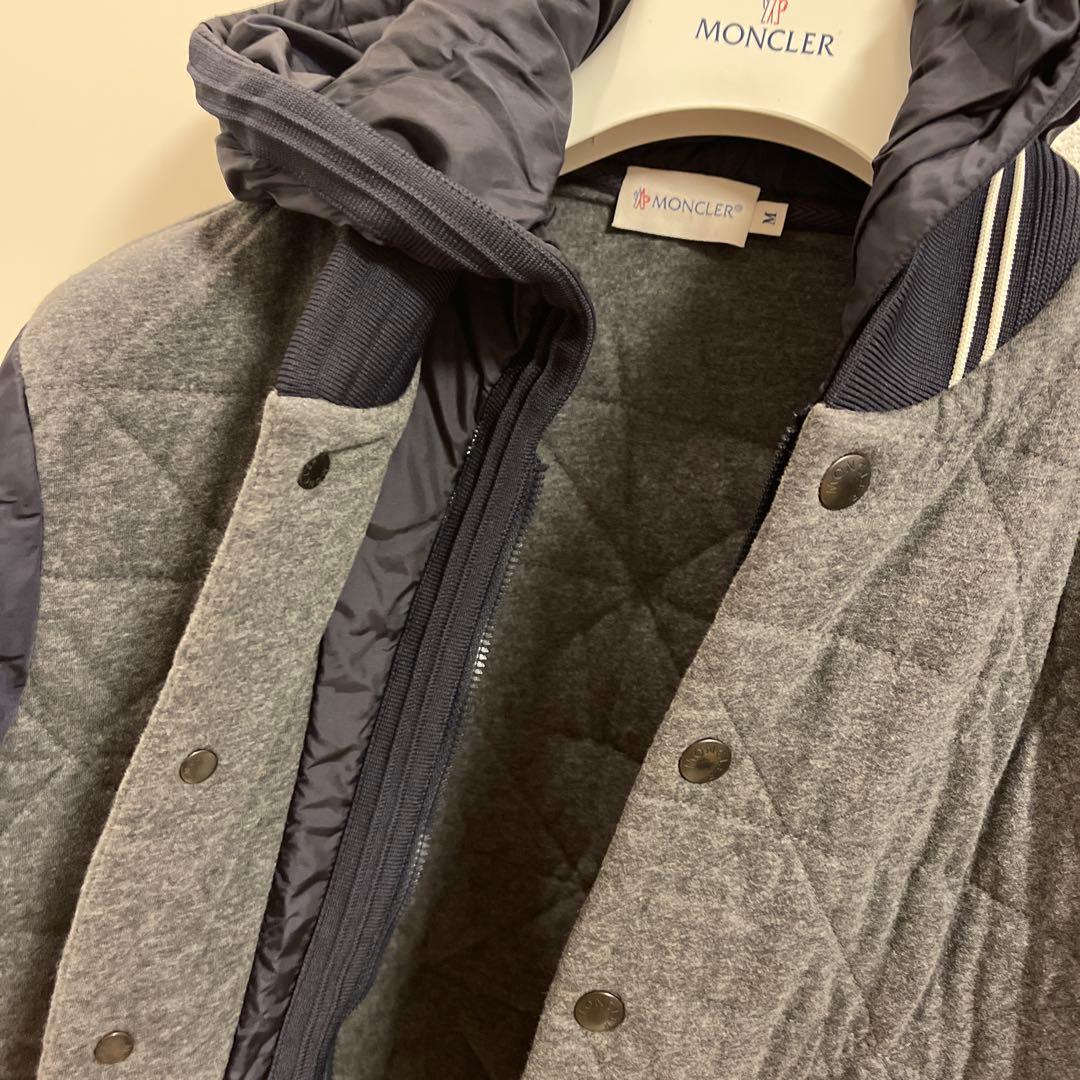 【なか】Moncler キルティングナイロンジャケット グレー/ネイビー