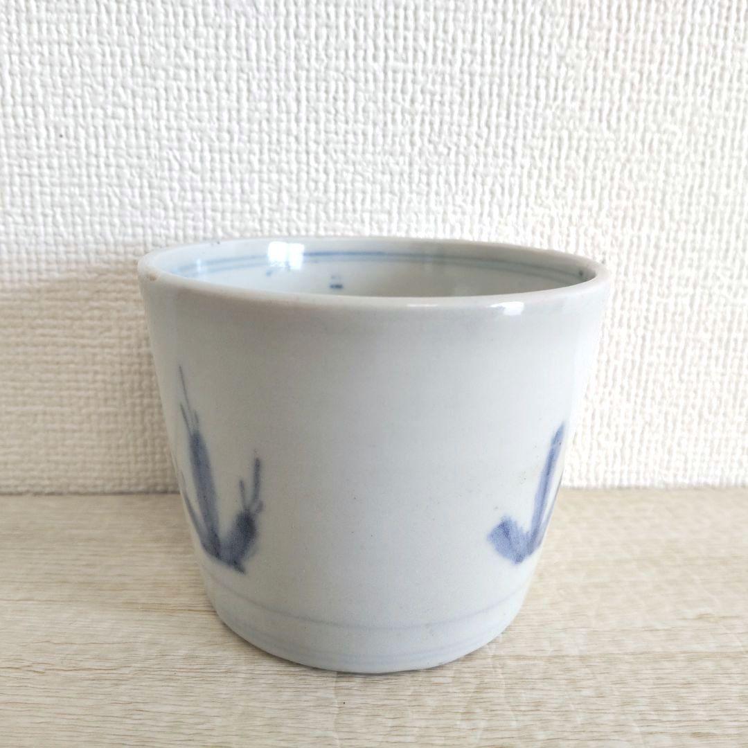 古伊万里　染付　若松文　そば猪口