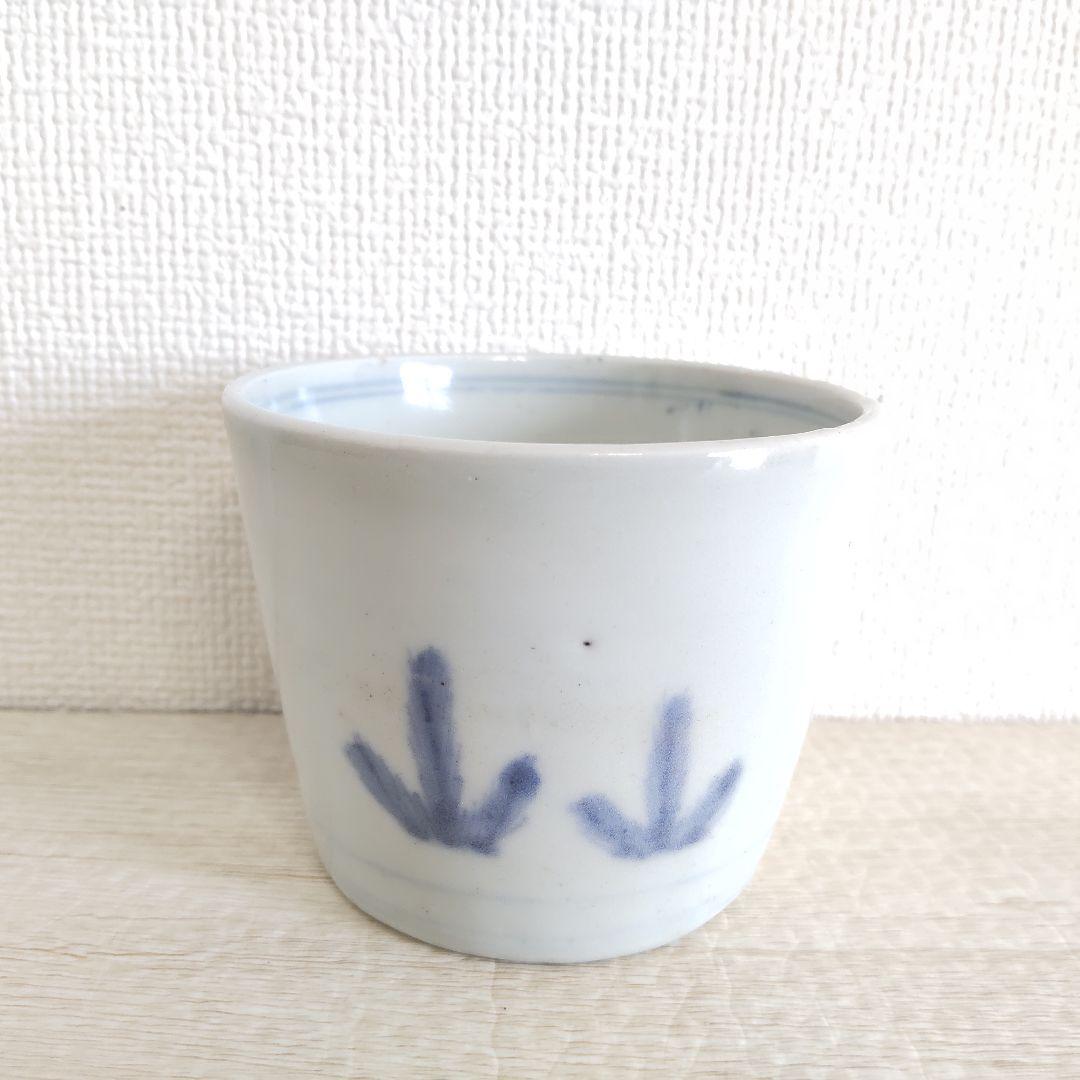 古伊万里　染付　若松文　そば猪口