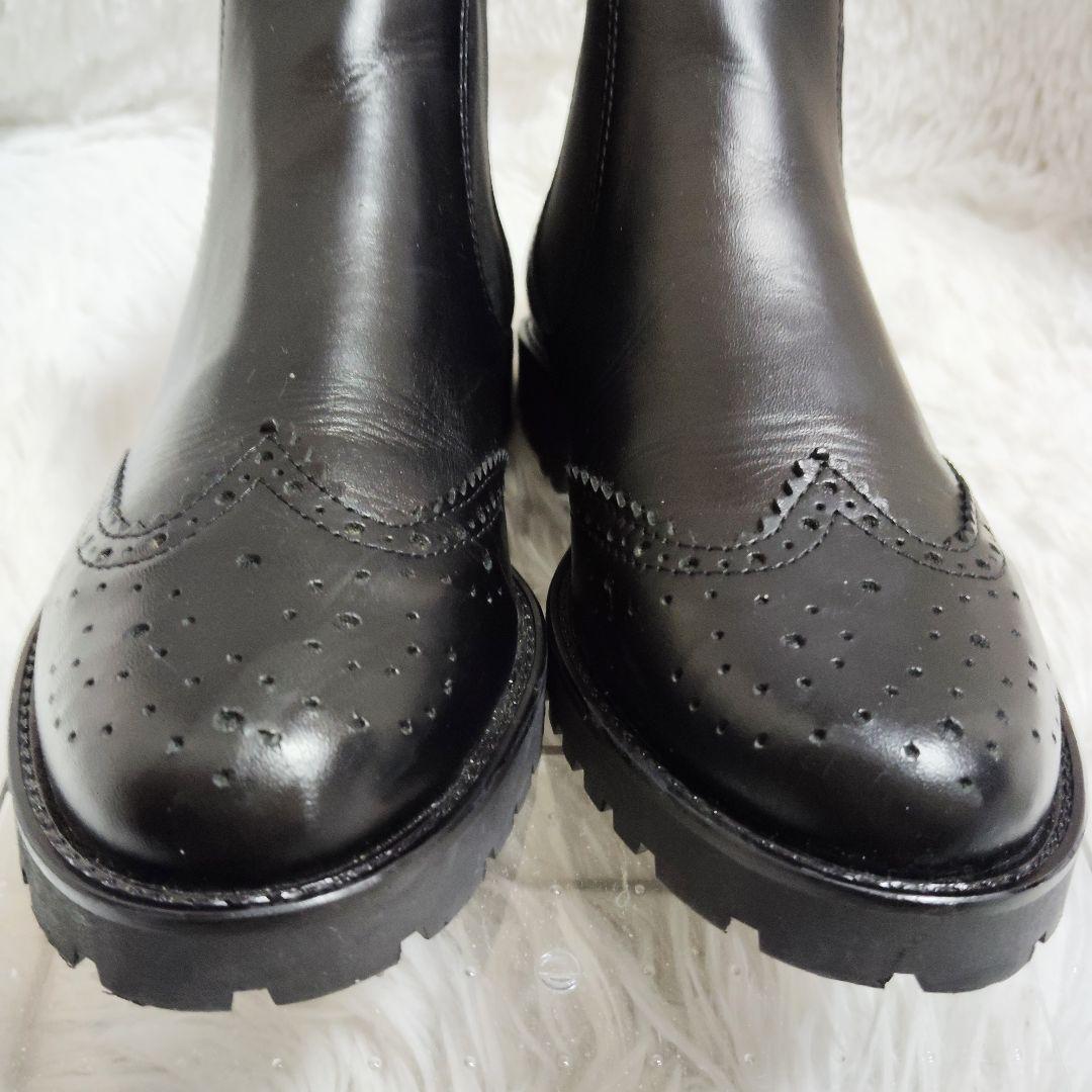 ENESS サイドゴアブーツ 37/23.5㎝ 黒厚底 トラックソール 美品
