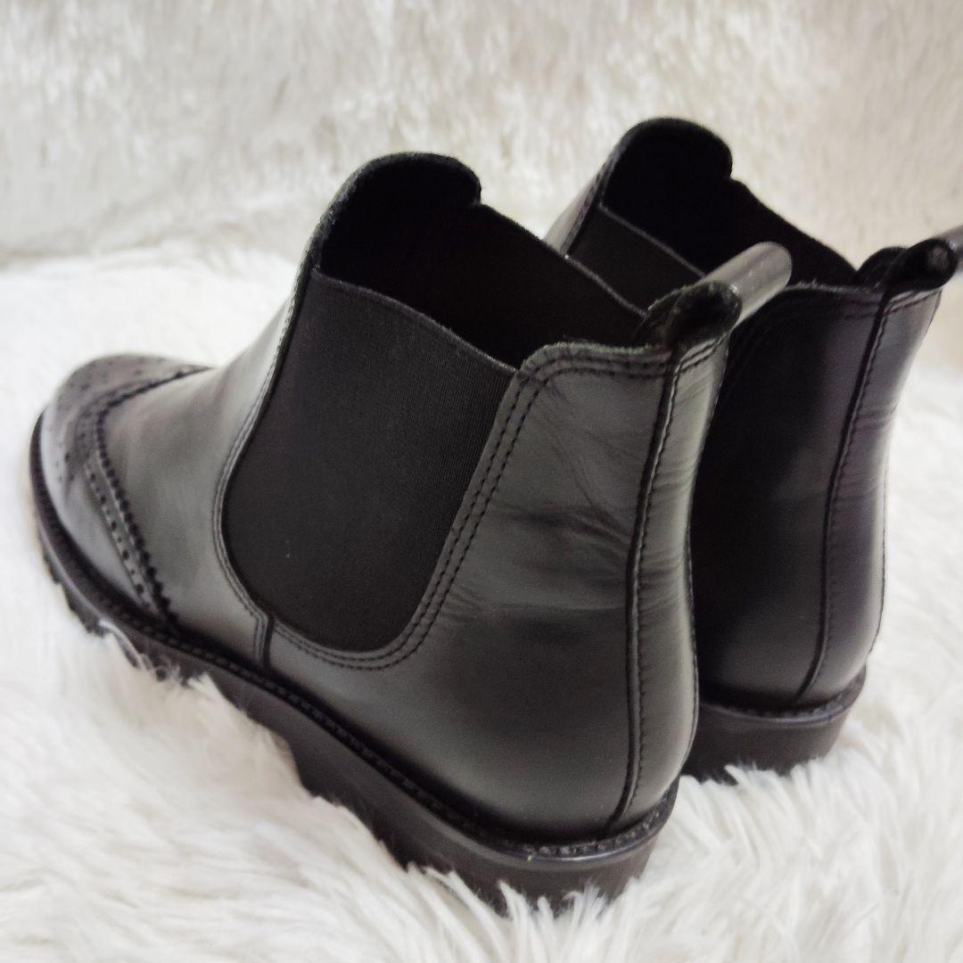 ENESS サイドゴアブーツ 37/23.5㎝ 黒厚底 トラックソール 美品