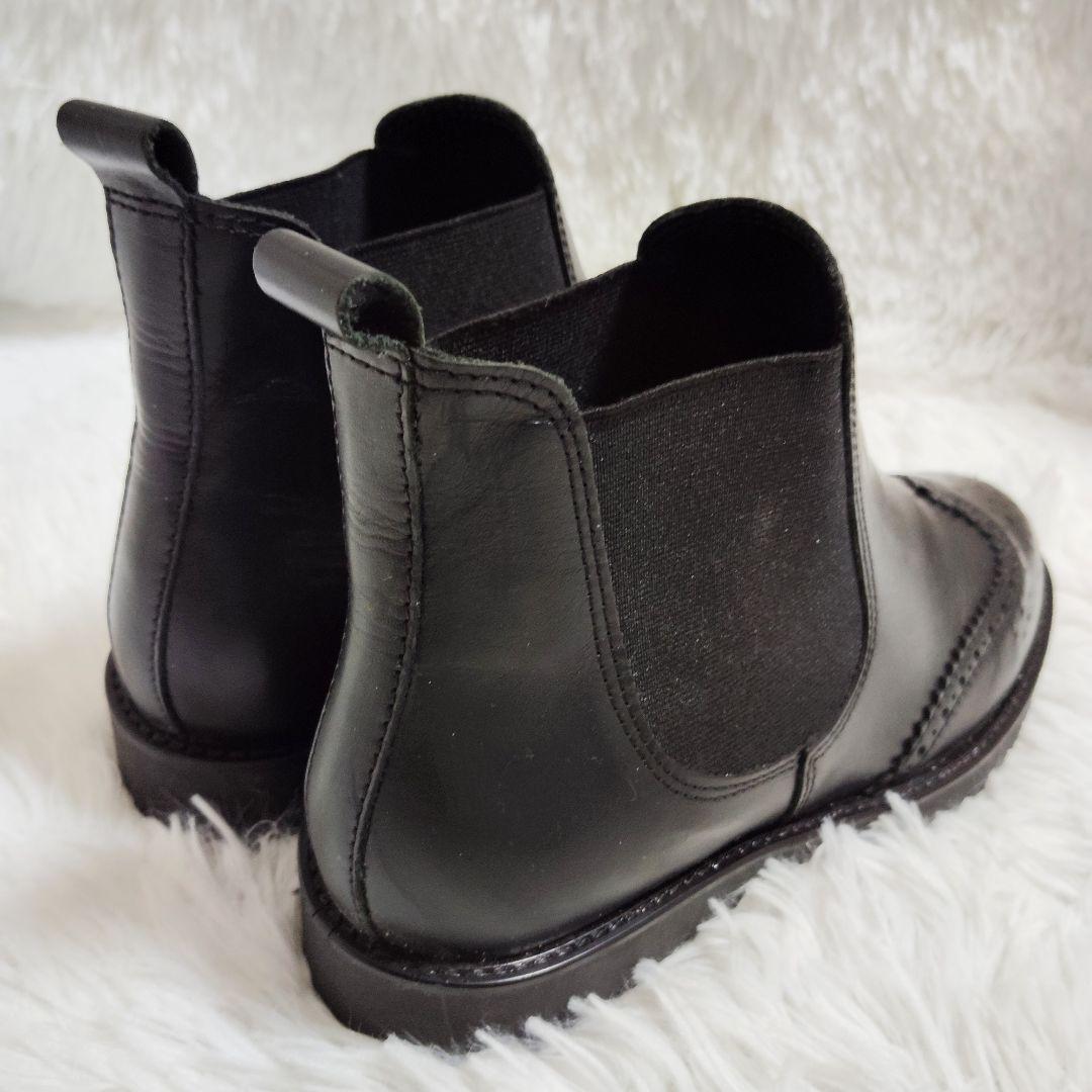 ENESS サイドゴアブーツ 37/23.5㎝ 黒厚底 トラックソール 美品