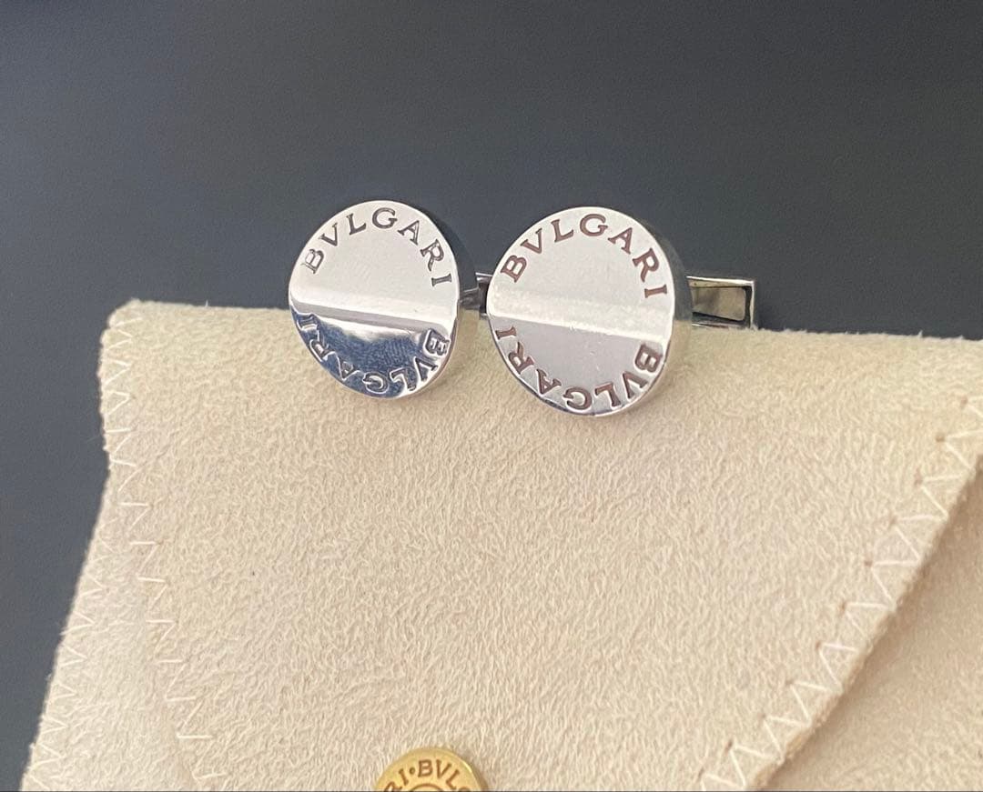 BVLGARI シルバー カフリンクス 専用ボックス付き