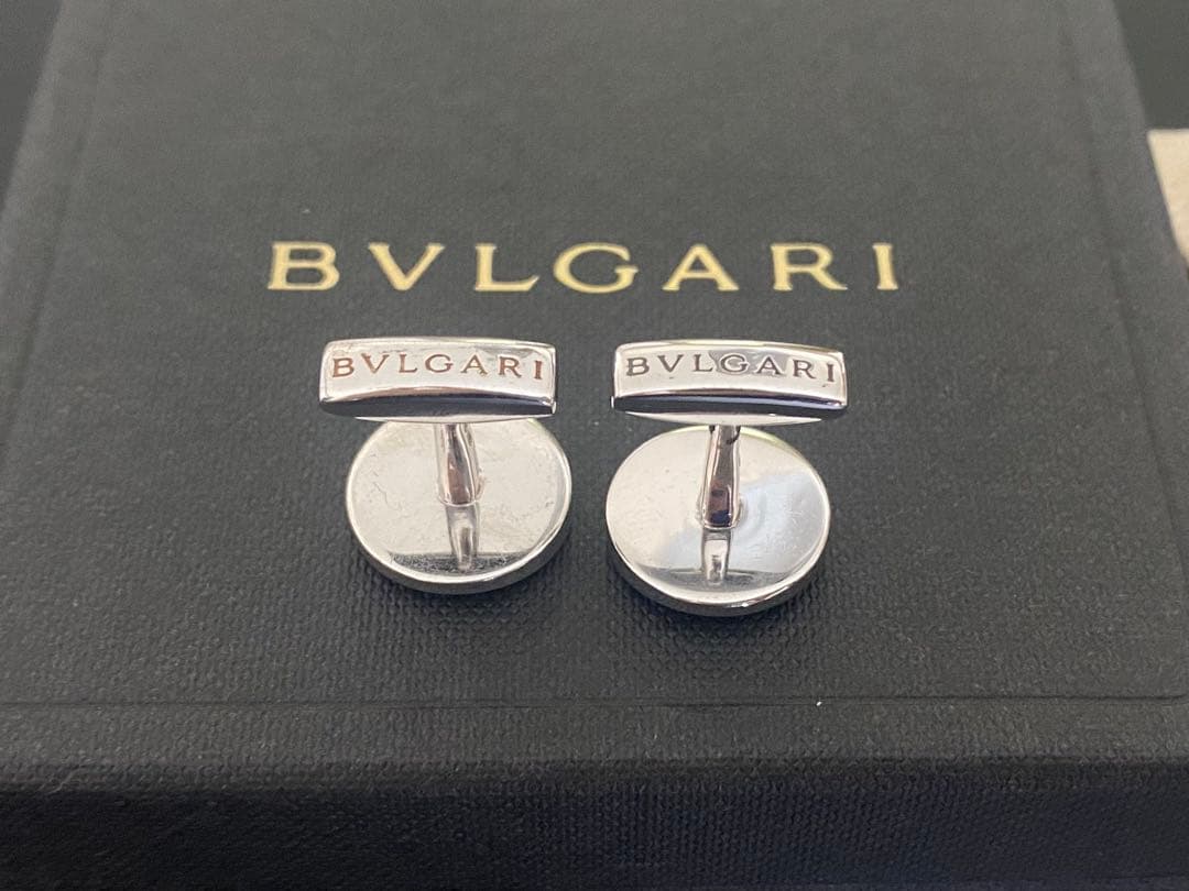 BVLGARI シルバー カフリンクス 専用ボックス付き