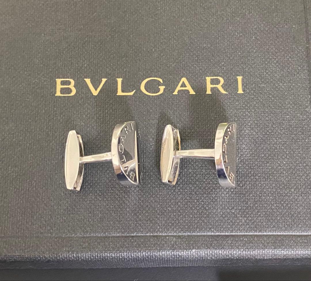 BVLGARI シルバー カフリンクス 専用ボックス付き
