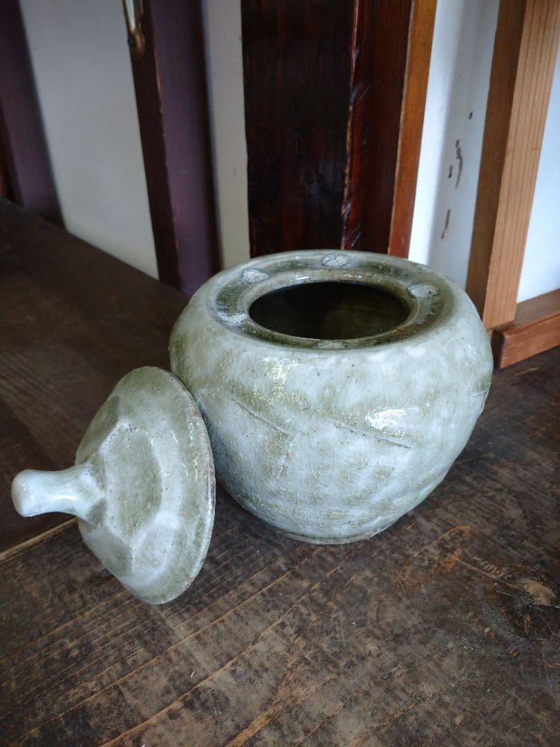 益子焼 蓋物.