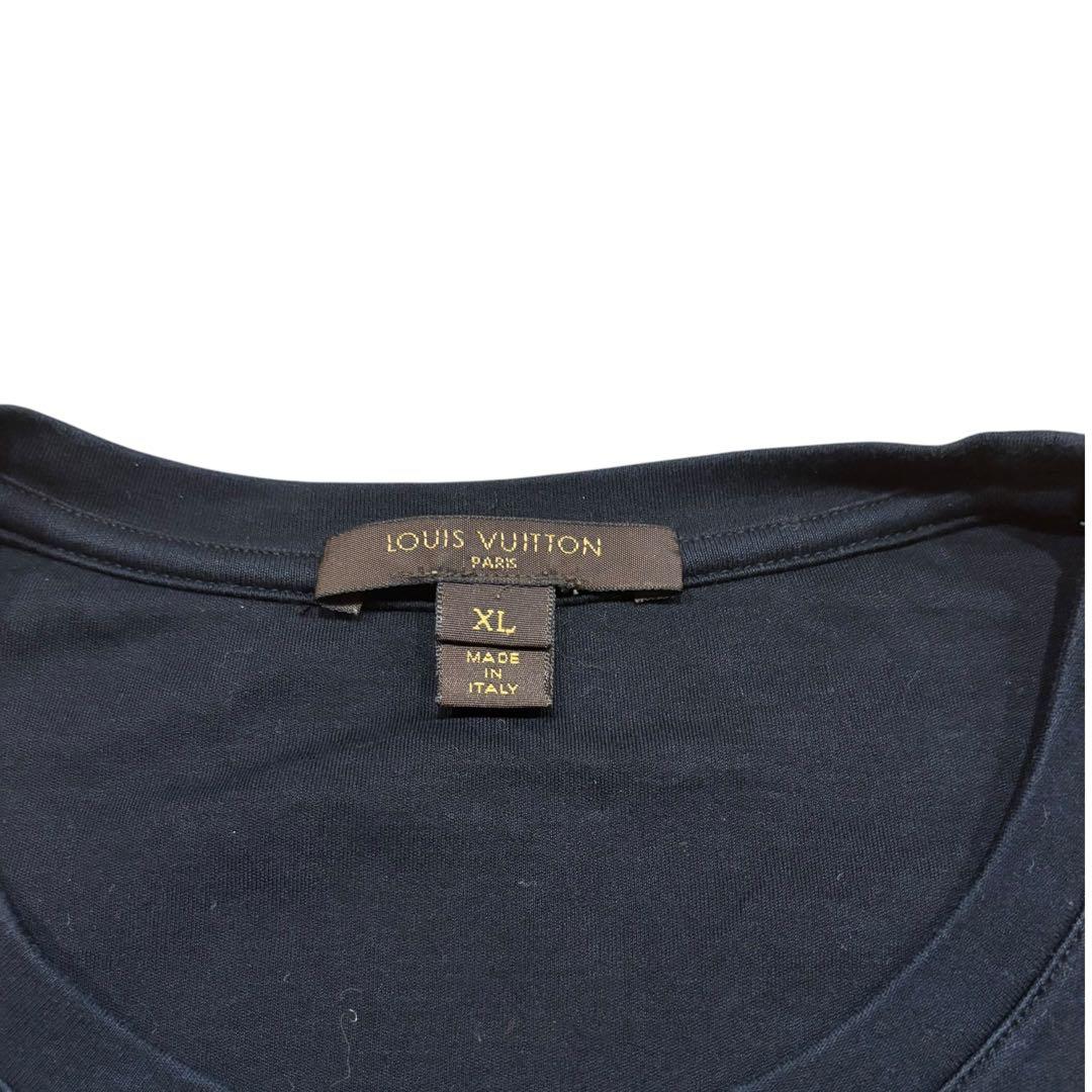 【至高の1枚】ルイ・ヴィトン Tシャツ LVロゴパッチ ブラック XL
