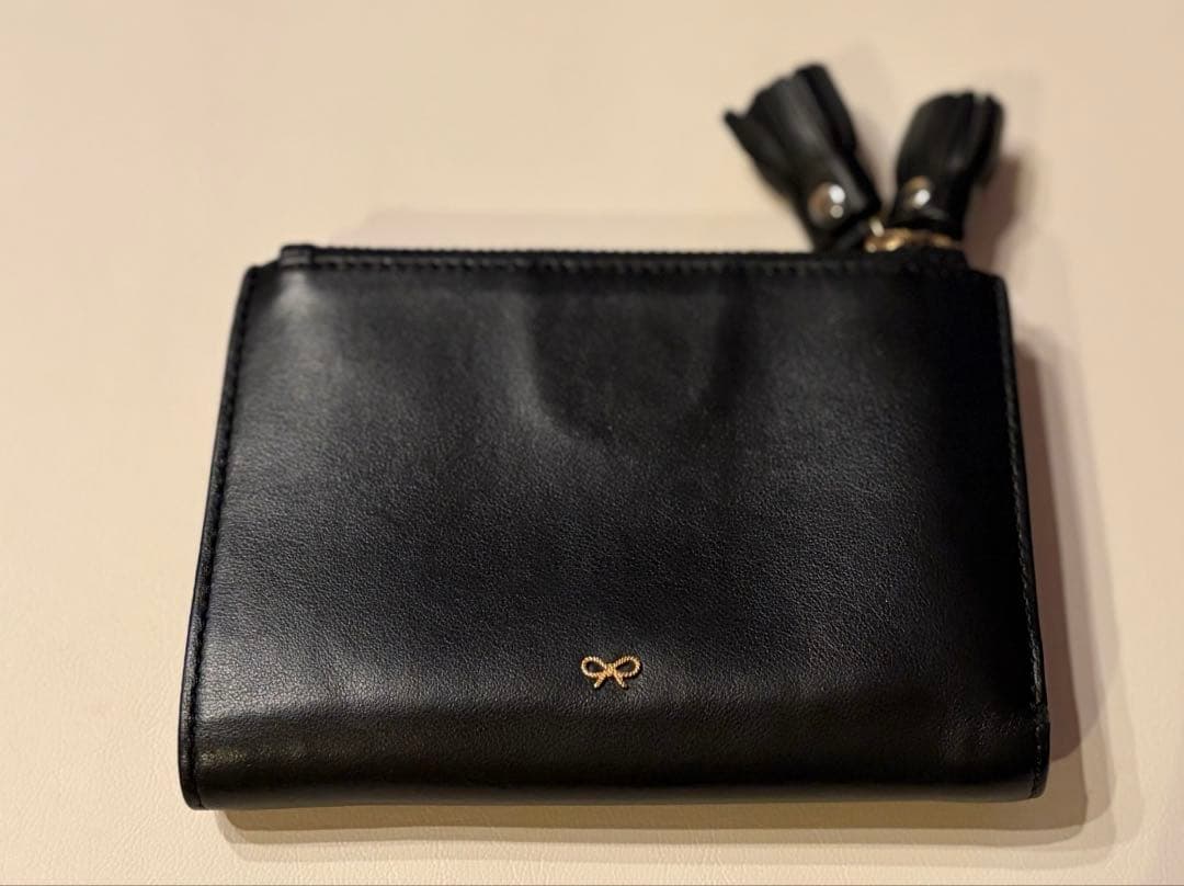 H*e様 ANYA HINDMARCH アニヤハインドマーチ 二つ折り財布 ブラ