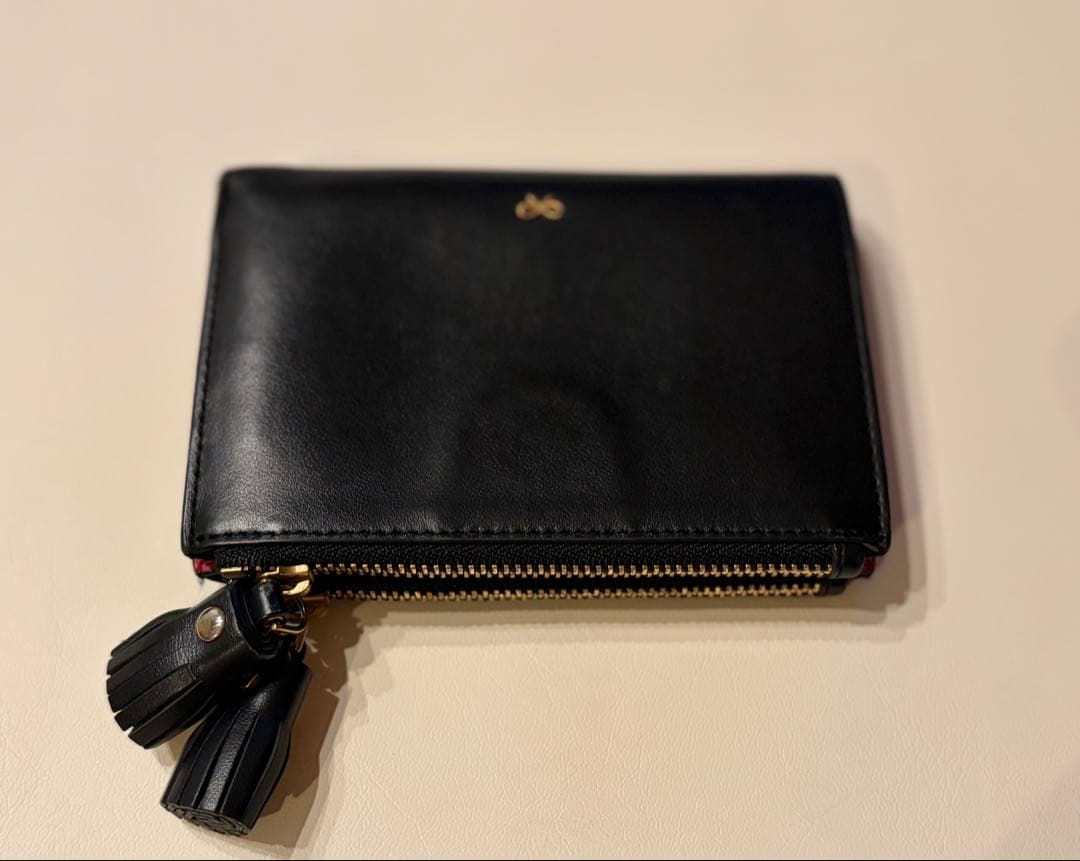 H*e様 ANYA HINDMARCH アニヤハインドマーチ 二つ折り財布 ブラ
