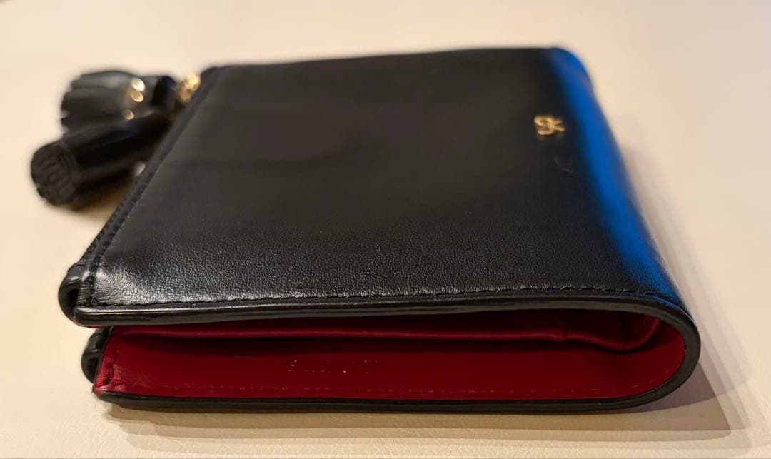 H*e様 ANYA HINDMARCH アニヤハインドマーチ 二つ折り財布 ブラ