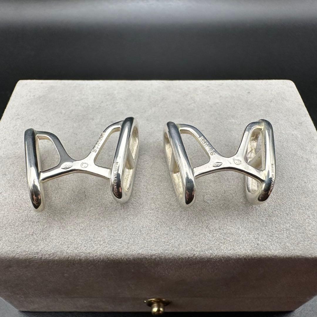 極美品✨　ヴィンテージエルメス　HERMES シェーヌダンクル　カフス　055