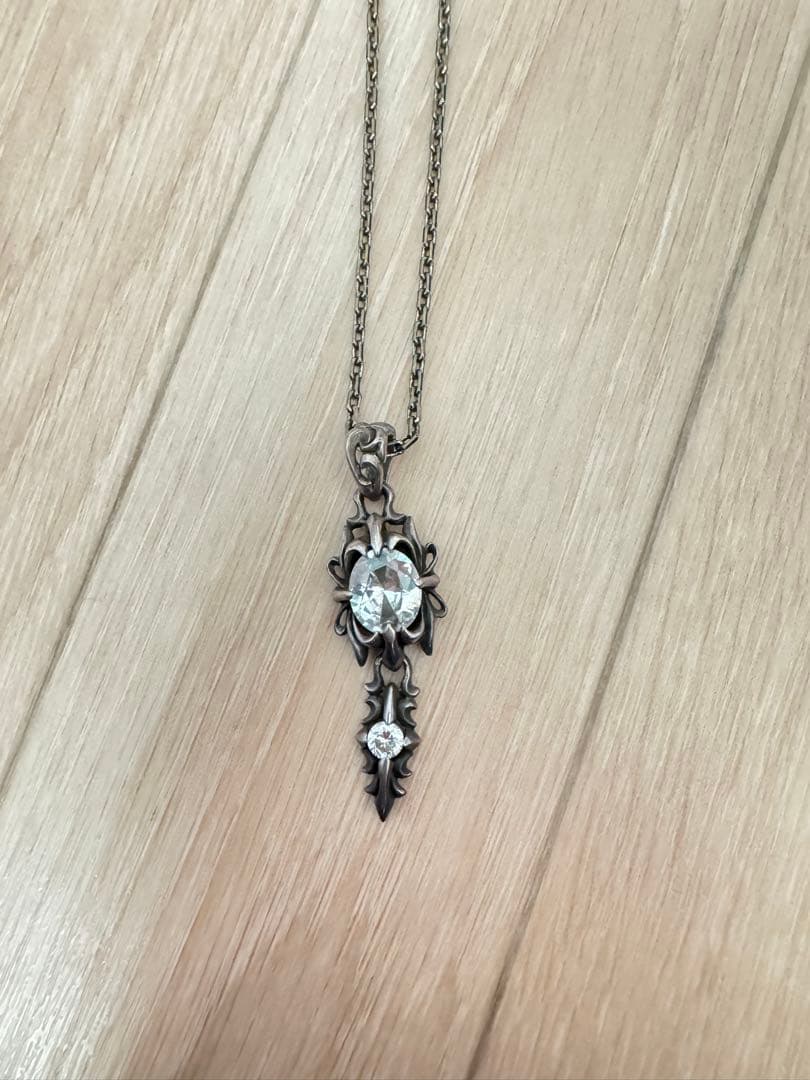 シルバー925 vintage ネックレス ジルコニア