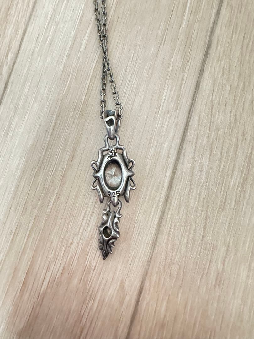 シルバー925 vintage ネックレス ジルコニア
