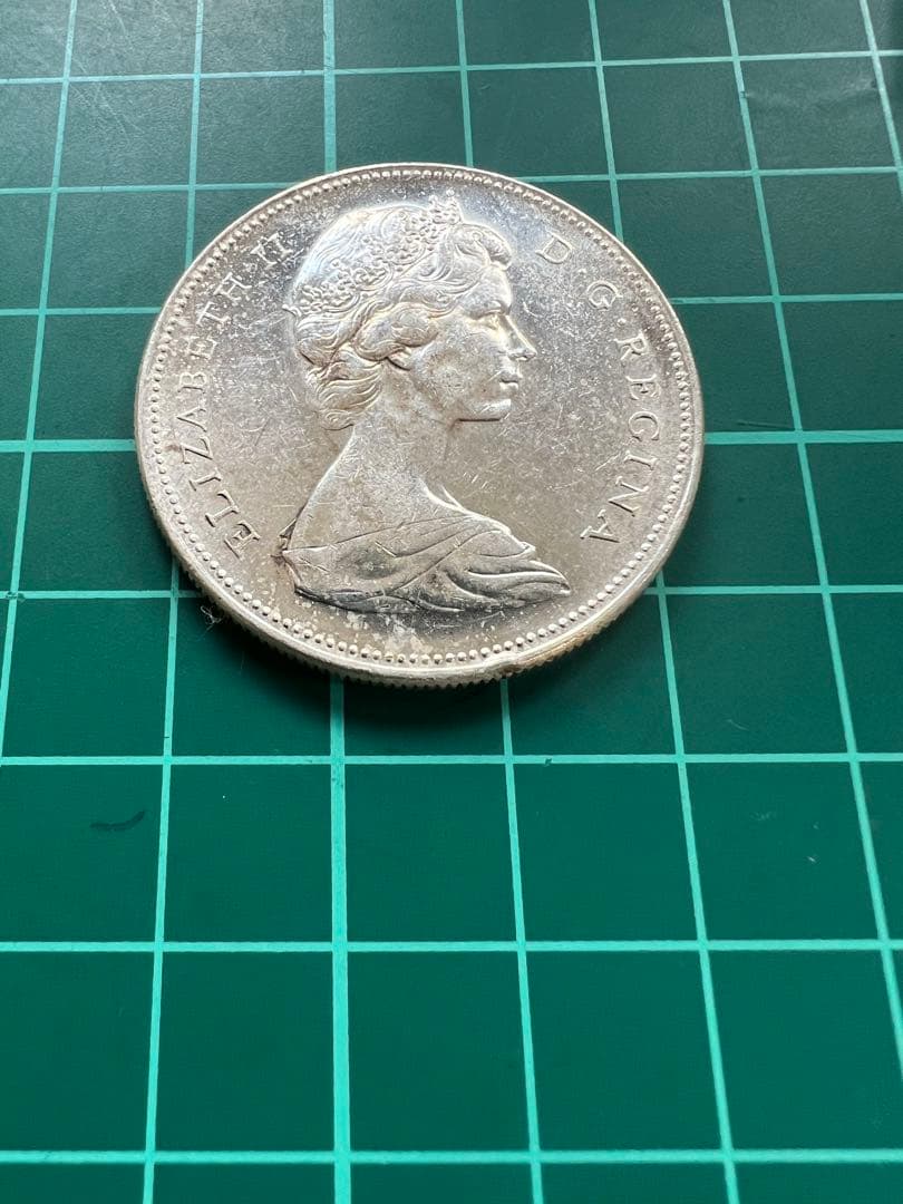 外国銀貨　カナダ1D銀貨　1966年