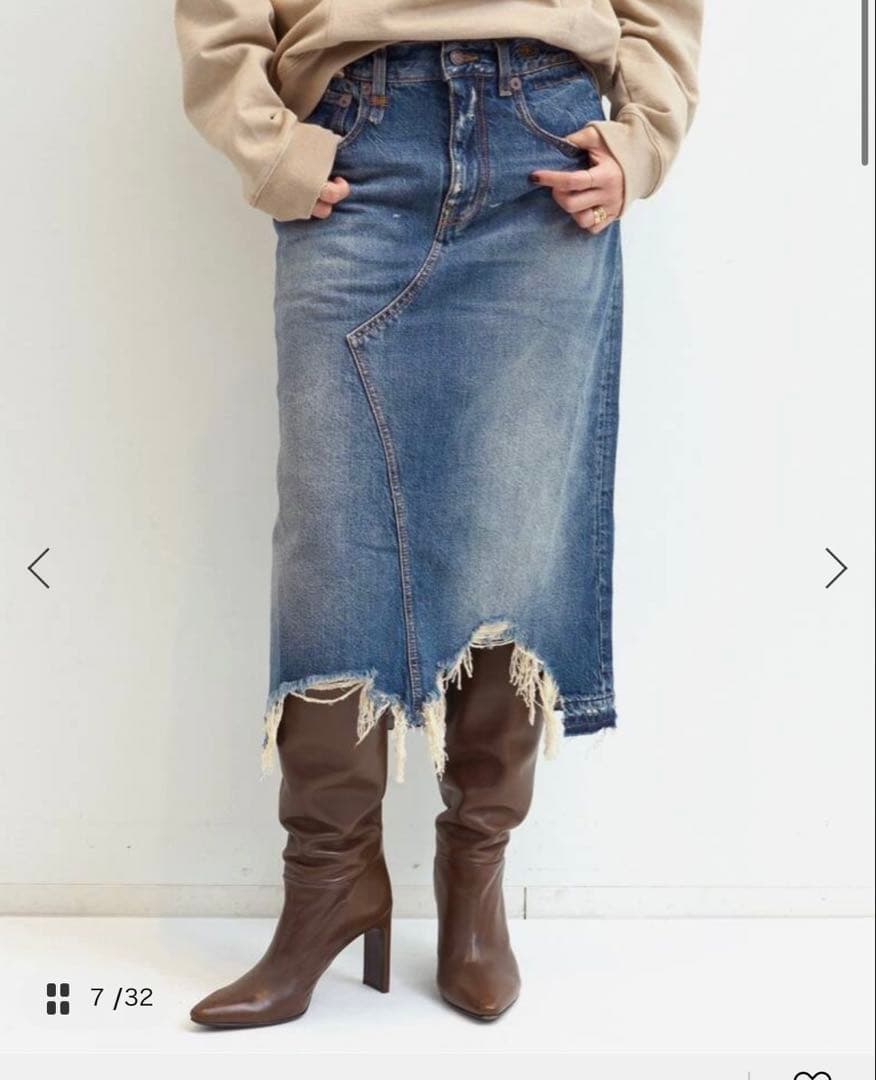 L'Appartement購R13JESSESKIRT希少25サイズフリンジ付き