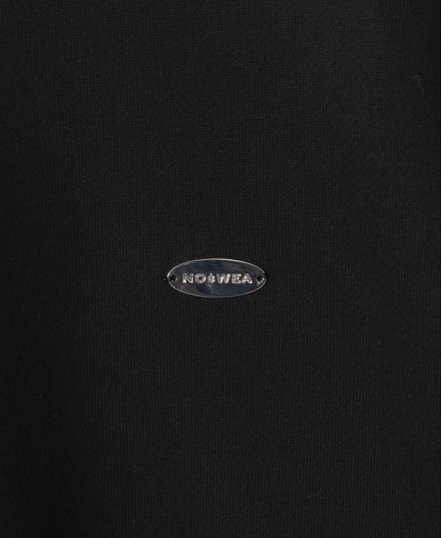 NOsWEA kuroZhoodie_logo Wジッパー フード付き ブラック
