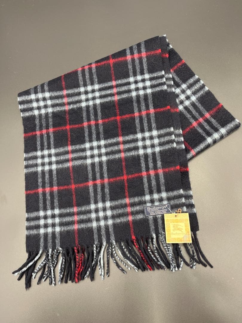 M016　Burberrys ノバチェック　英国製　カシミヤ100％　マフラー