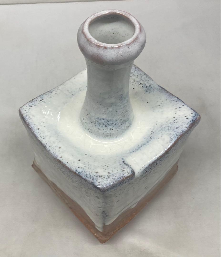 B483b「萩 花入」森島一伸作　共箱　萩焼　花器　茶道具