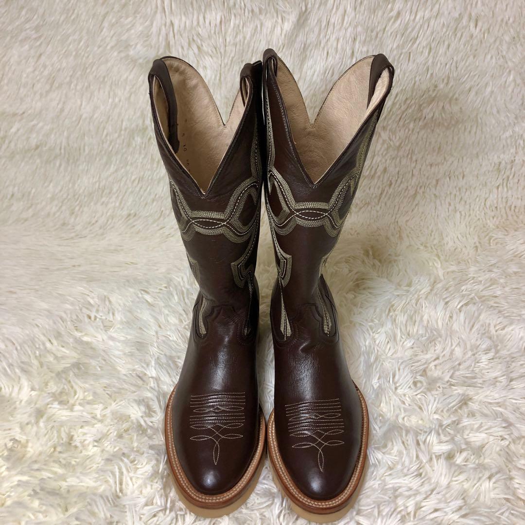 ✨未使用✨DONQUIJOTE ウエスタンブーツ　ダークブラウン　レザー7.5E