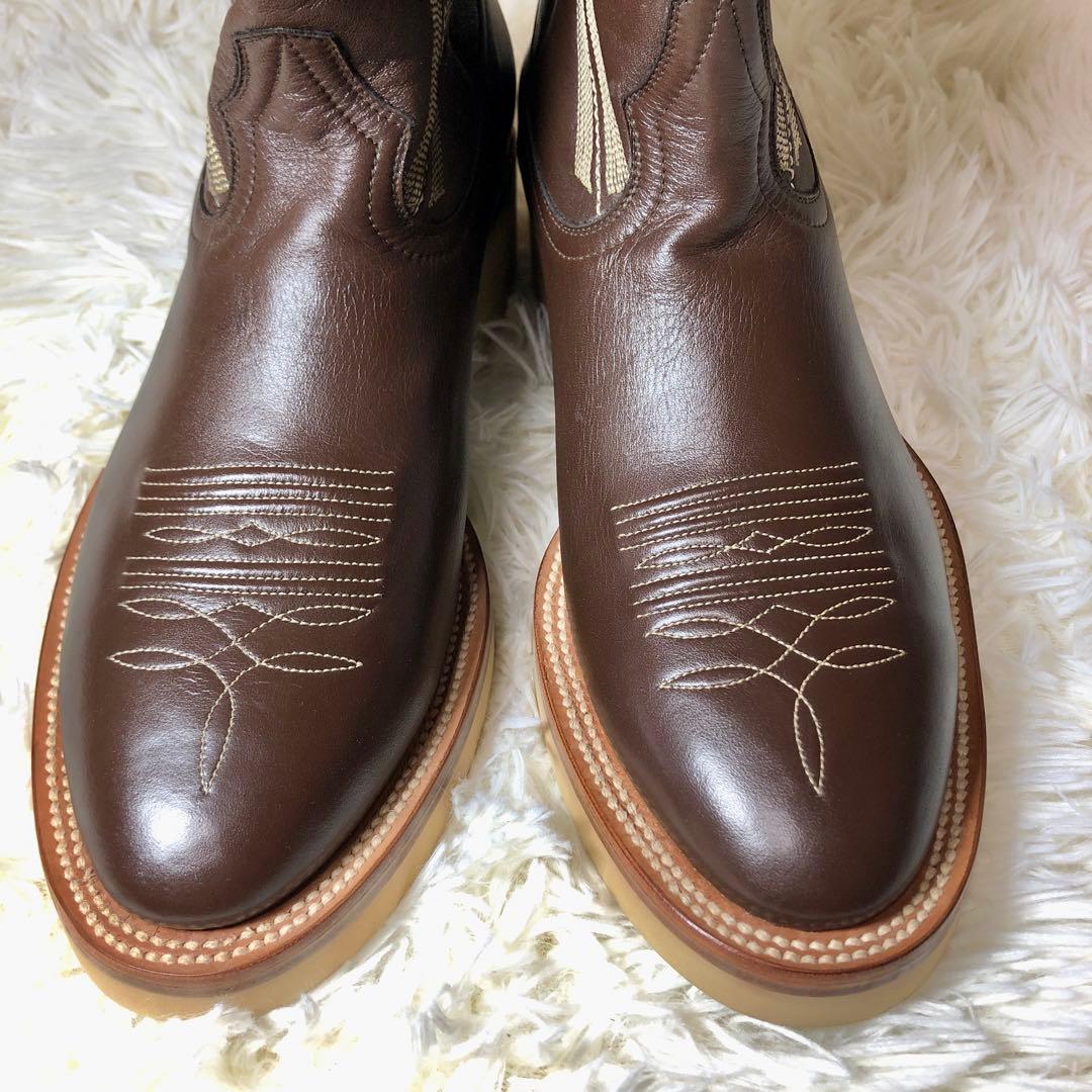 ✨未使用✨DONQUIJOTE ウエスタンブーツ　ダークブラウン　レザー7.5E