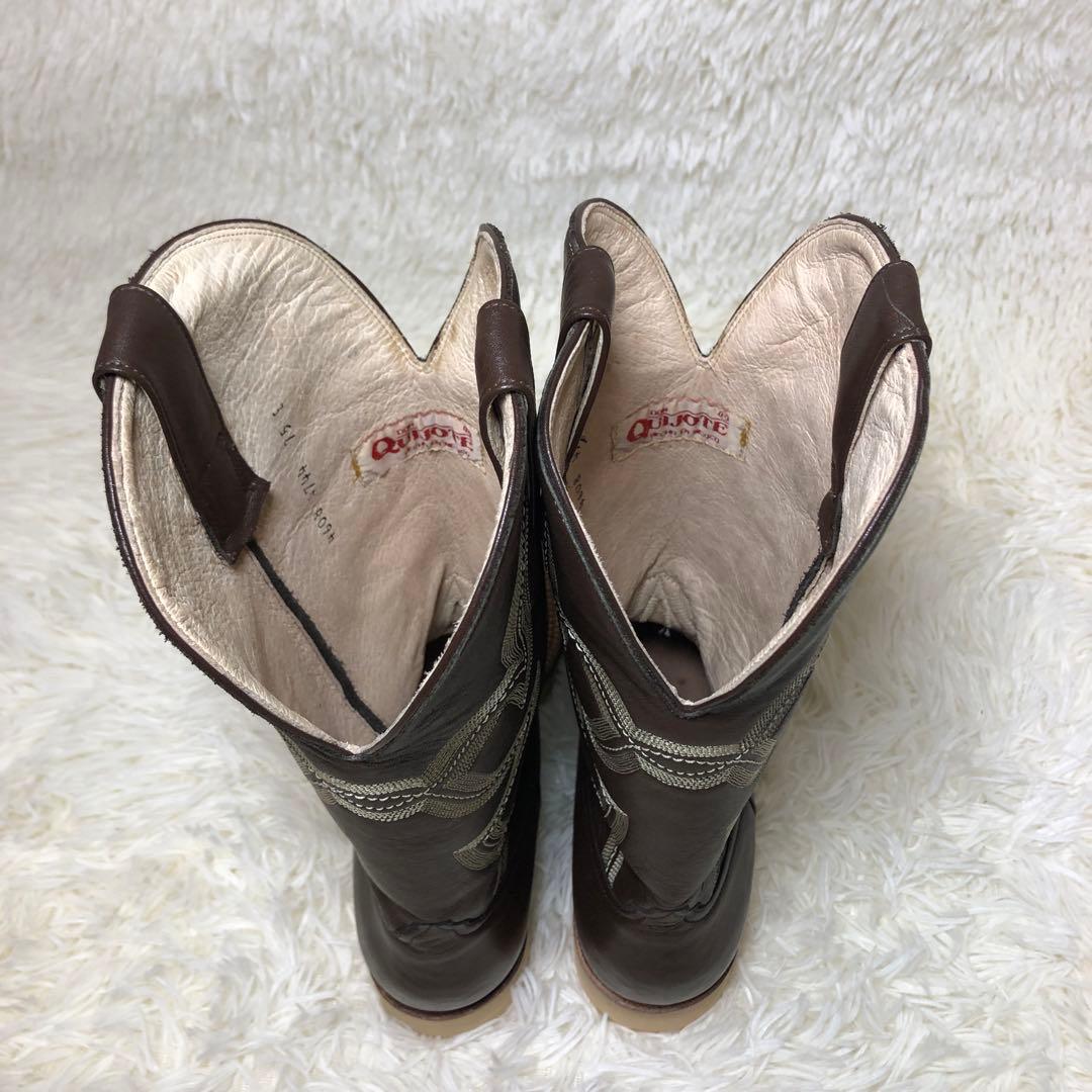 ✨未使用✨DONQUIJOTE ウエスタンブーツ　ダークブラウン　レザー7.5E