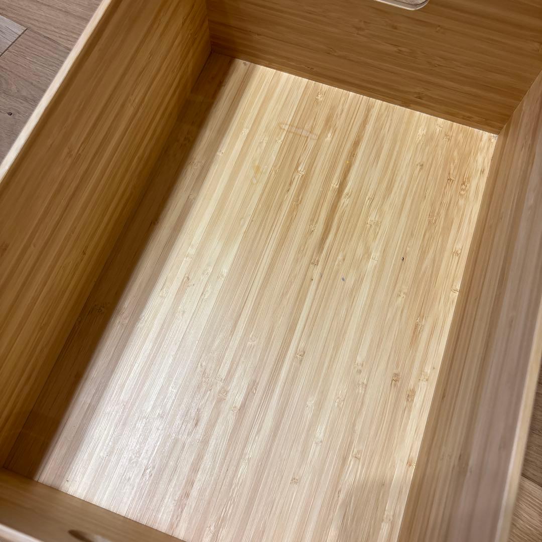 重なる竹材長方形ボックス　中　3個セット