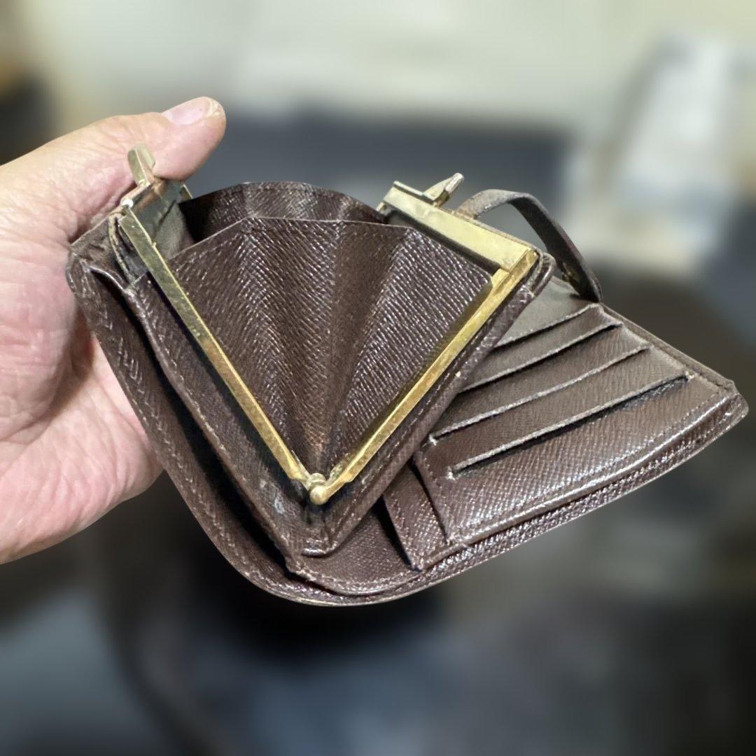 11☆在庫SALE/優良品♪ダミエ がま口 財布