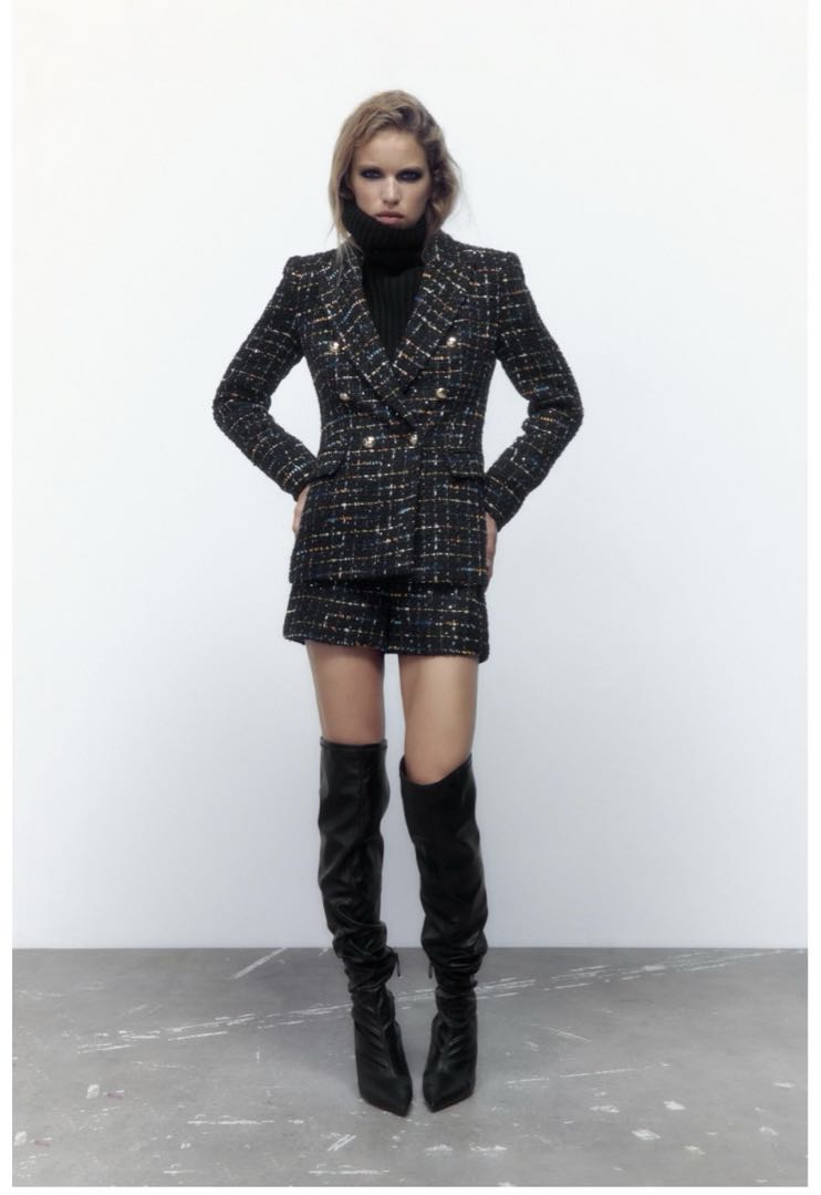 ZARA キラキラ ツイードセットアップ