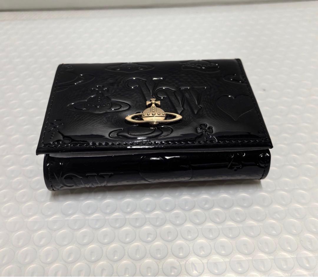 ヴィヴィアン 三つ折り財布 ブラック·336951