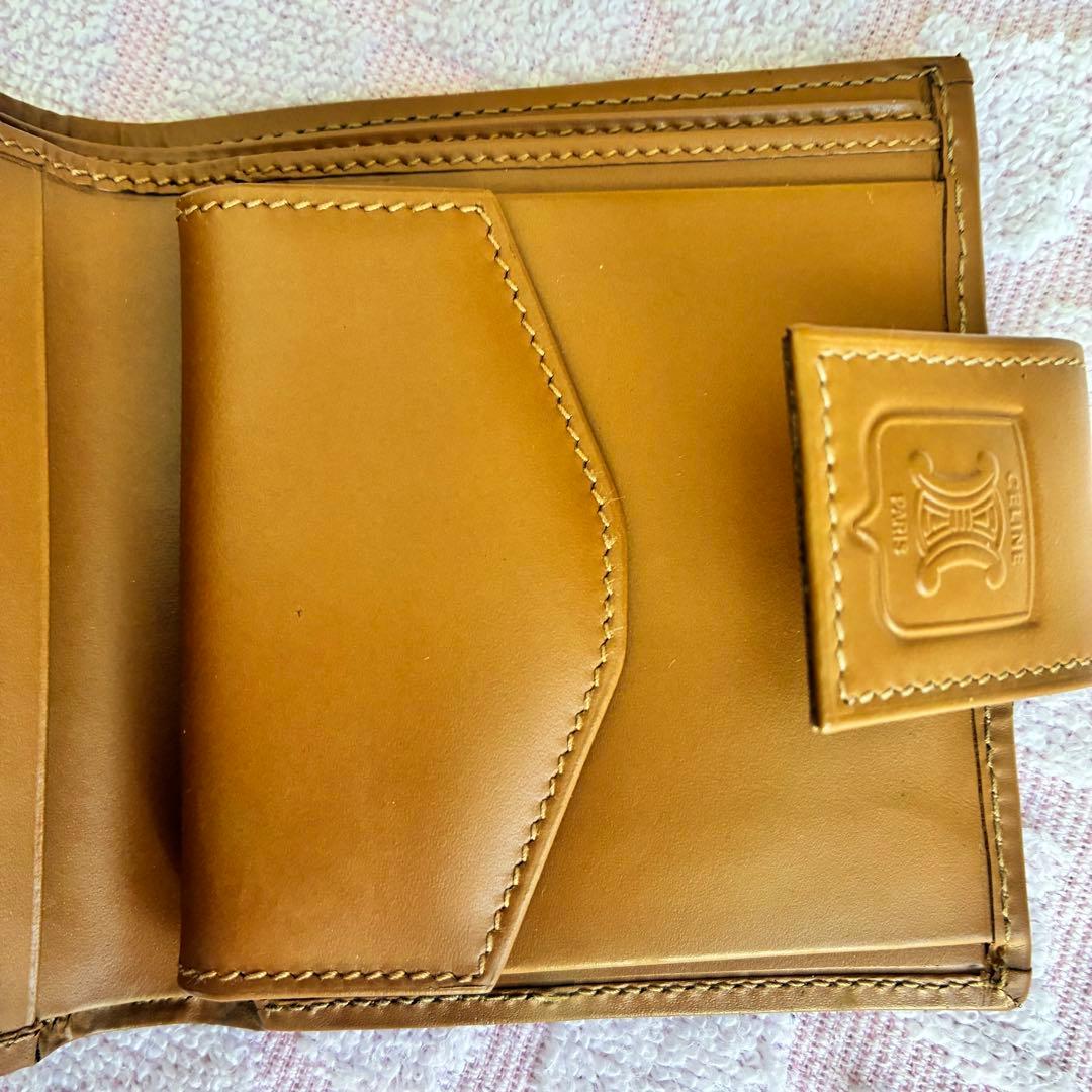 CELINE セリーヌ マカダム柄 二つ折り財布 コンパクトウォレット ブラウン
