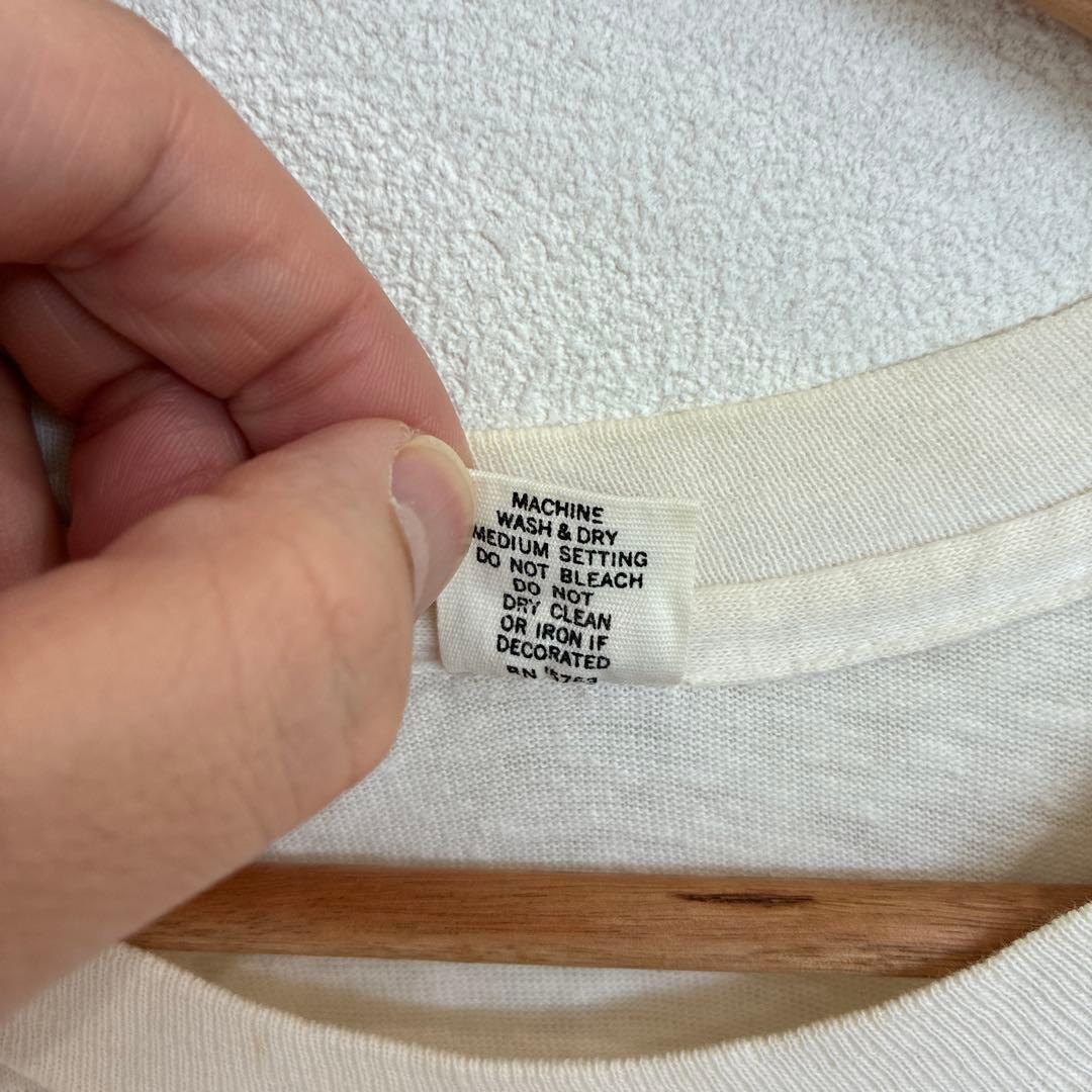 70'S USA製 Hanes Zippy 染み込みプリントT 白 sizeL