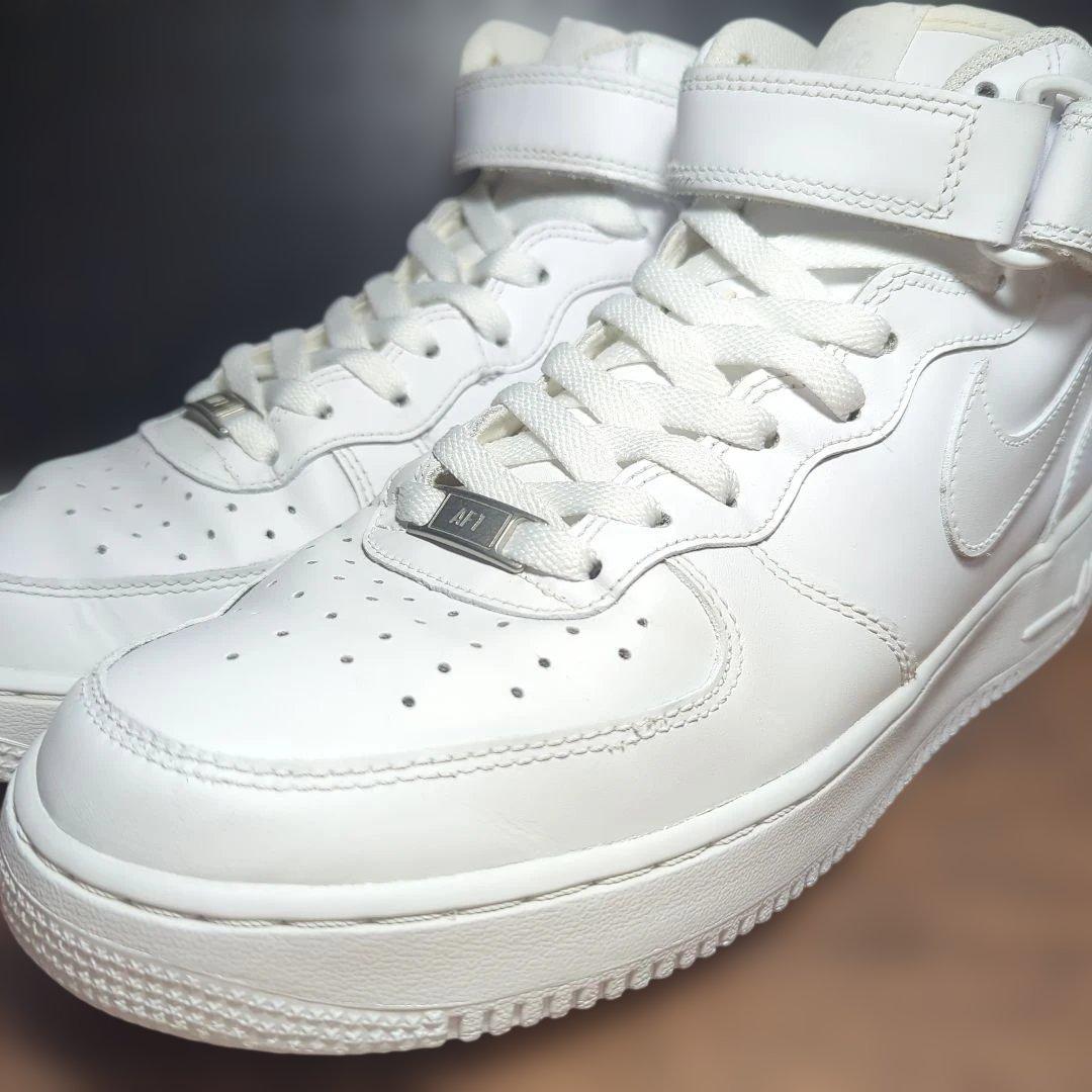 【27.5cm中古】ナイキ エアフォース1 ミッド ホワイト