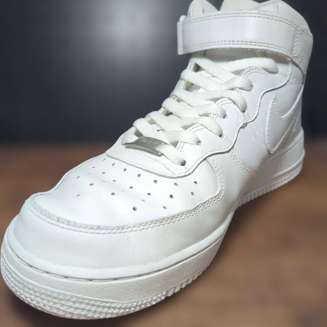 【27.5cm中古】ナイキ エアフォース1 ミッド ホワイト