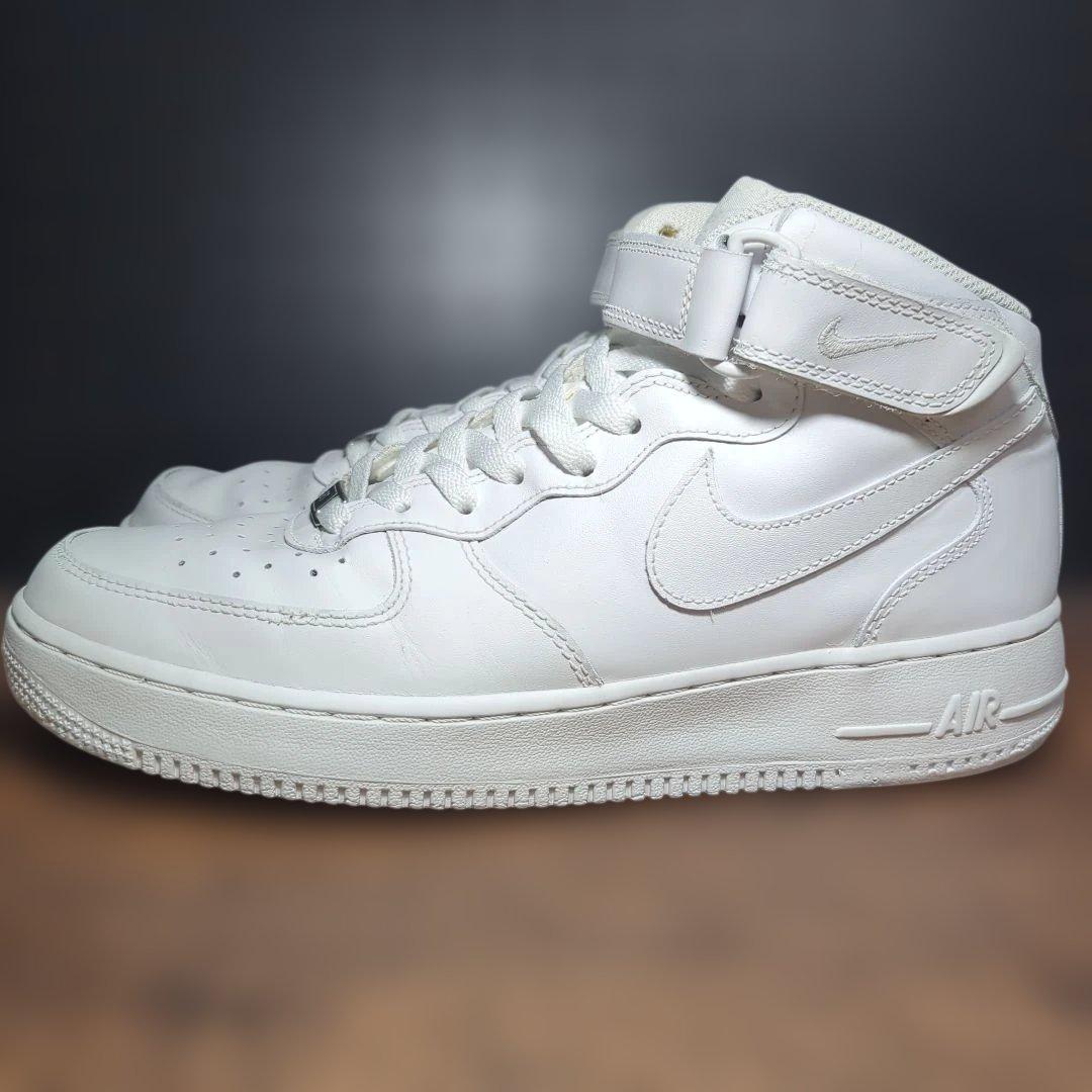 【27.5cm中古】ナイキ エアフォース1 ミッド ホワイト