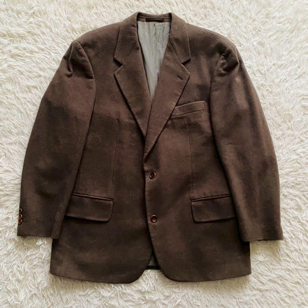 ヒューゴボス●極美品/希少2XL●最上級イタリア製カシミヤ 2Bモダンジャケット