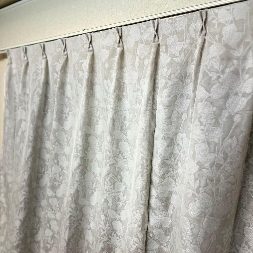 レースカーテン　幅150cm×丈218cm2枚 花柄