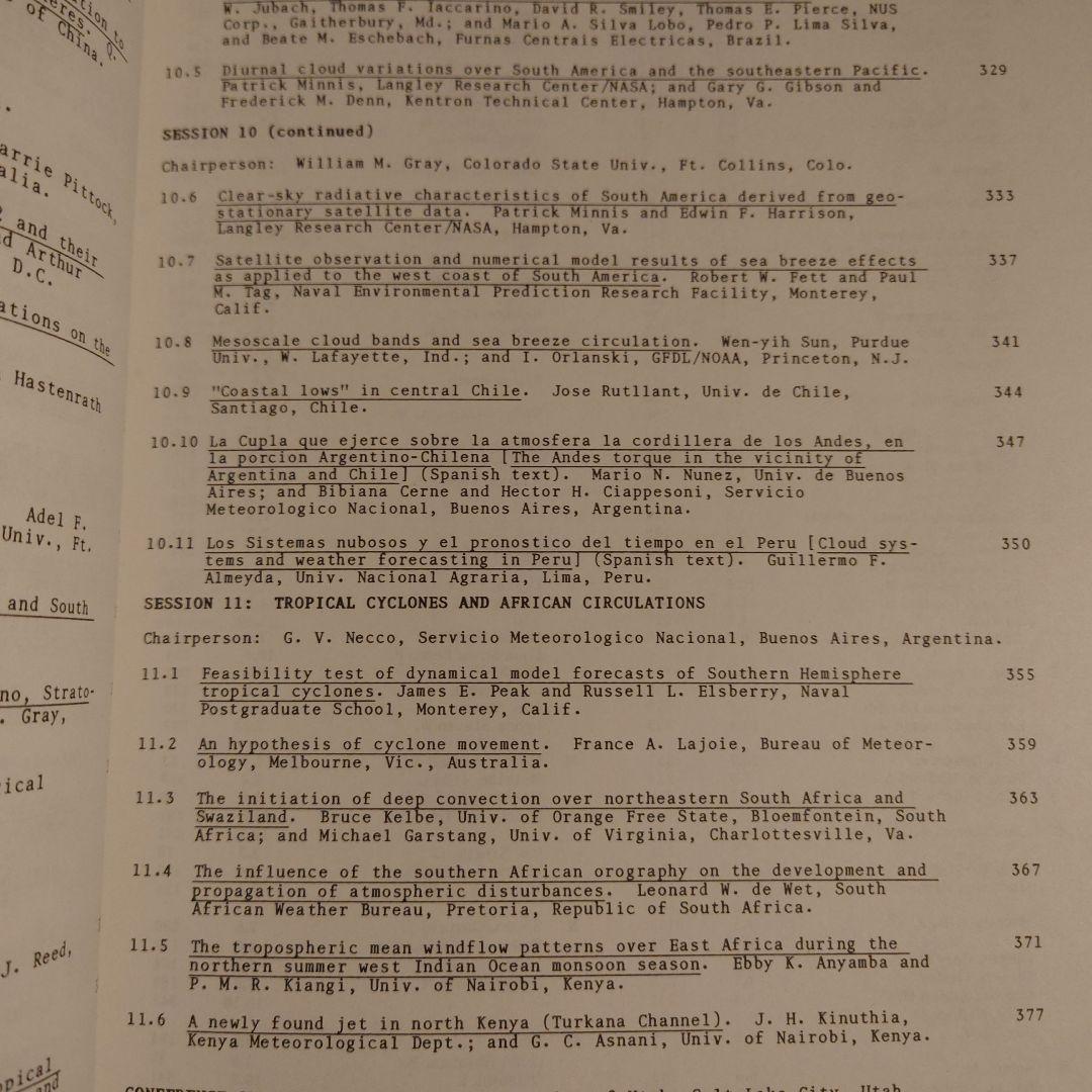 ★ぬ 洋書 英語 / 第 1 回南半球気象学国際会議 1983