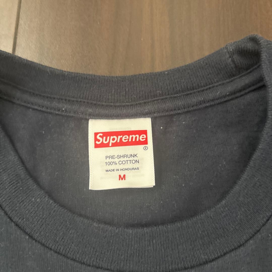 Supreme プリントTシャツ M ネイビー