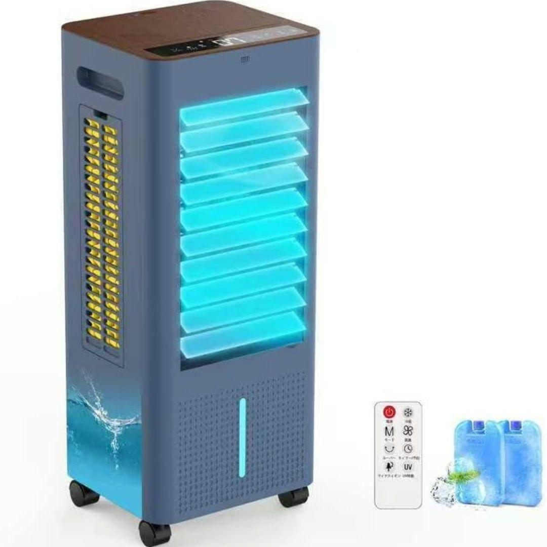8L 加湿器 強力 扇風機 イオン発生 スポットクーラー 木目調 空気循環