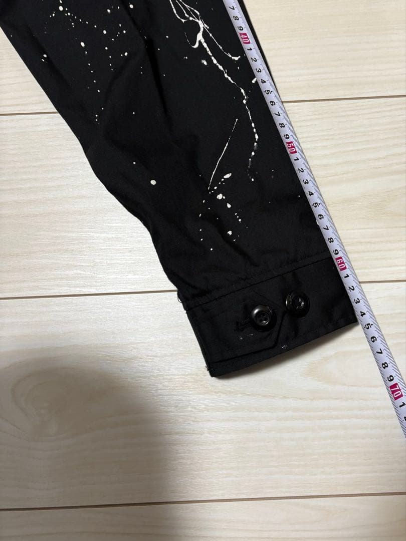 NO ID. ペイントモッズコート 春ライトアウター ブラック ストリート