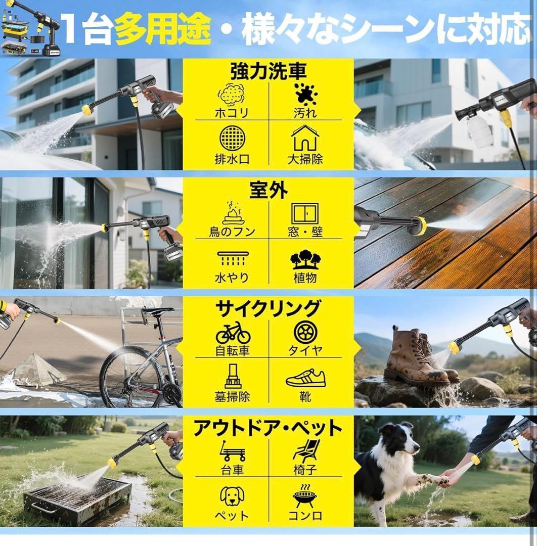 【高圧洗浄機 20L折り畳みバケツa】国内洗浄店監修 8MPa コードレス