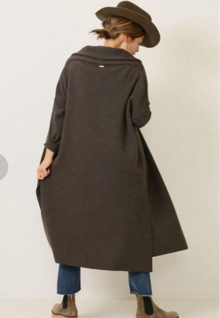 MUSE de Deuxieme Classe スムースニットガウンコート 茶