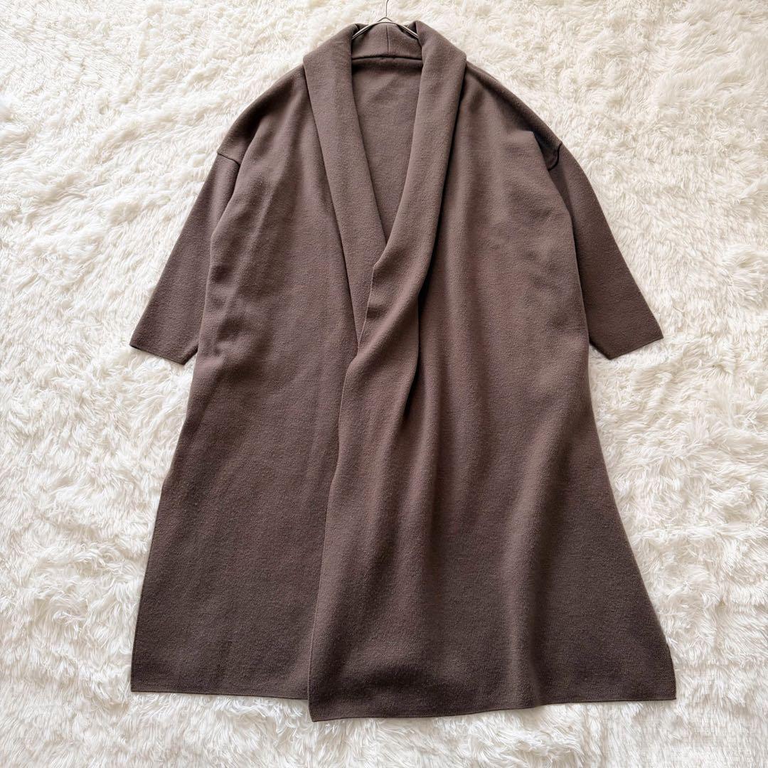 MUSE de Deuxieme Classe スムースニットガウンコート 茶
