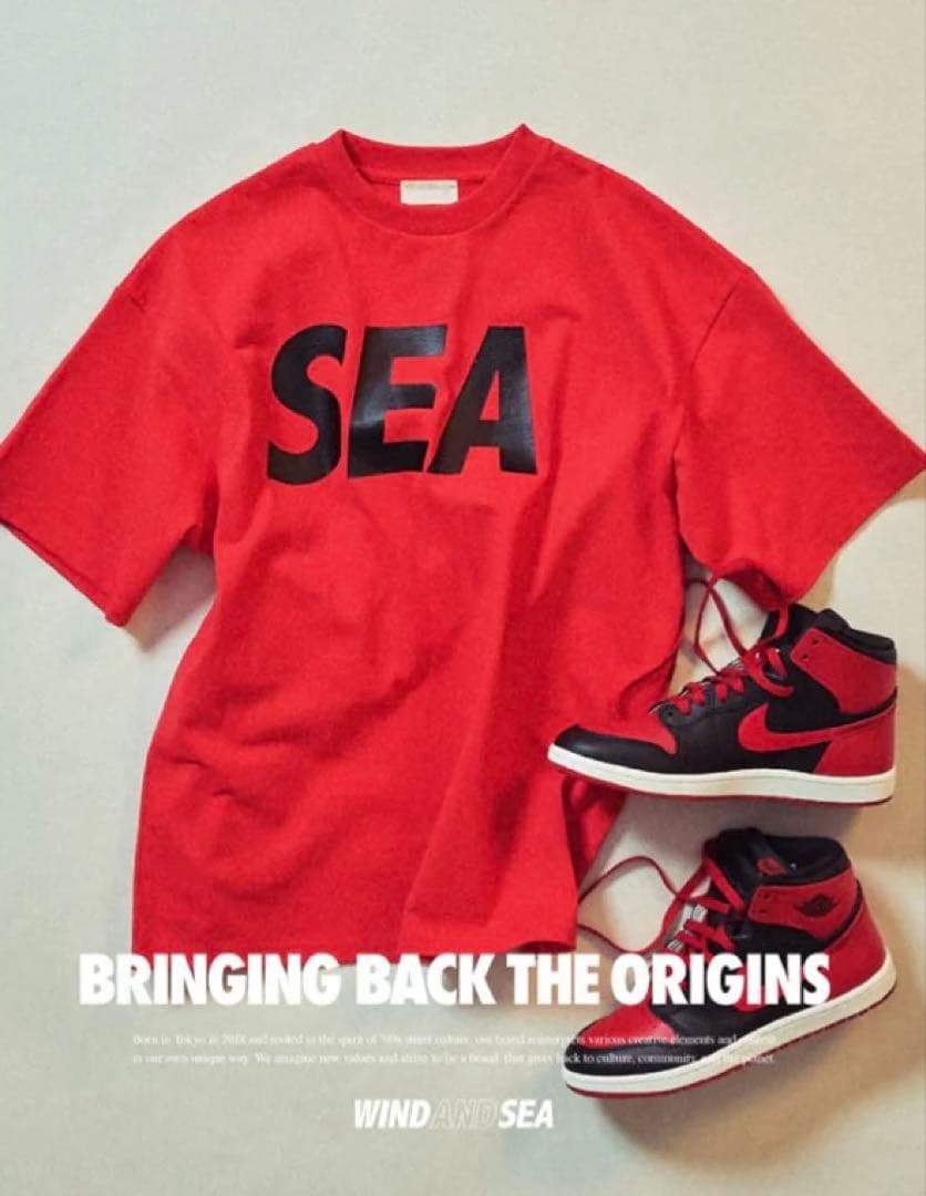 WIND AND SEA SEA S/S Tee レッド S 木村拓哉