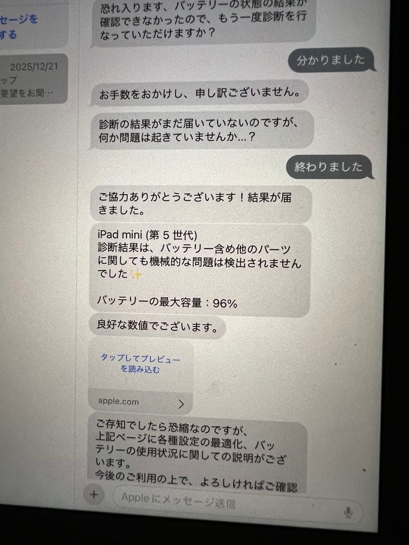 Apple iPad mini5 セルラー　最大容量96%