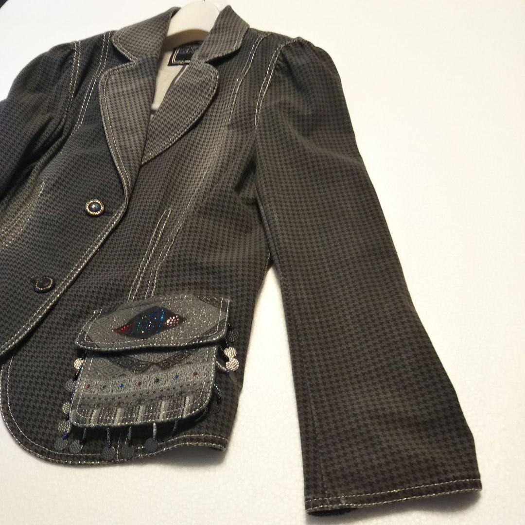 伊太利屋 GK 千鳥柄 ダメージ加工 個性光るジャケットゆったりサイズ