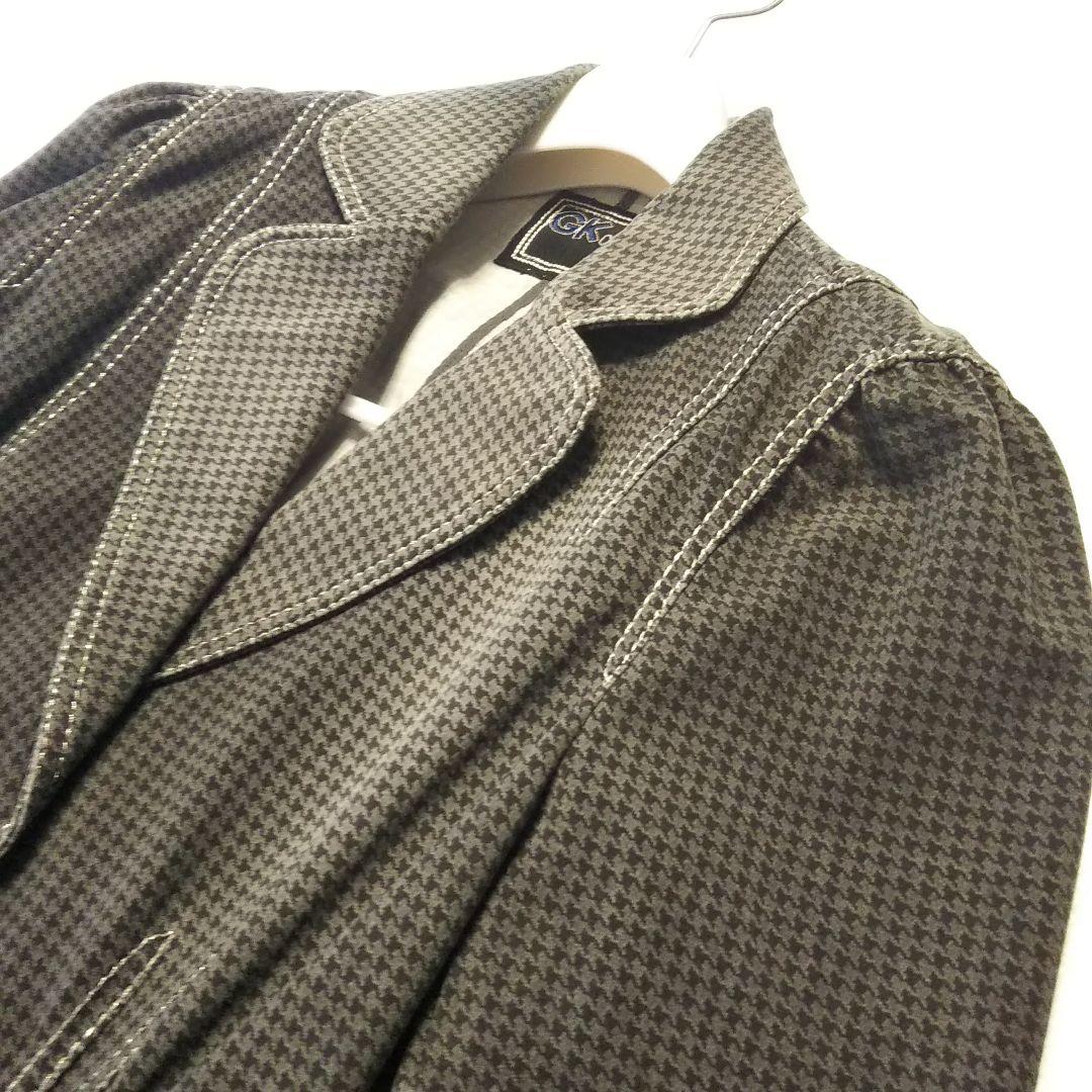 伊太利屋 GK 千鳥柄 ダメージ加工 個性光るジャケットゆったりサイズ