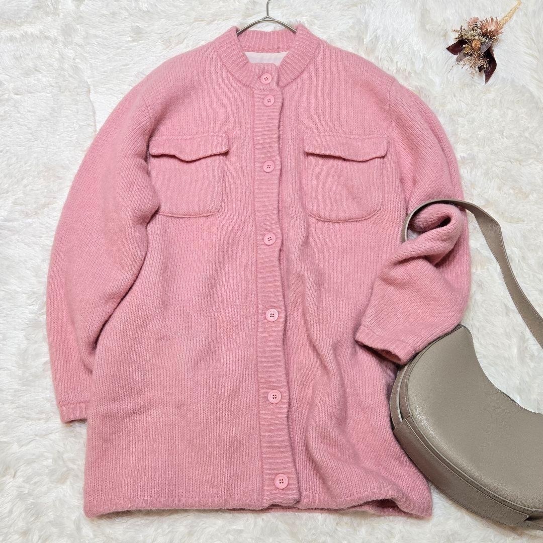 AMERI POCKET DETAIL KNIT CARDIGAN モヘヤ