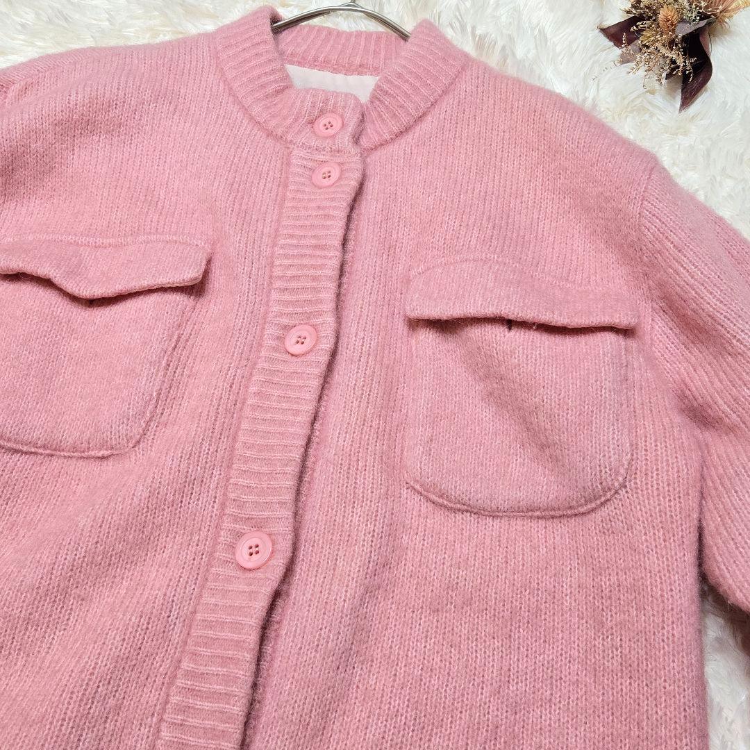 AMERI POCKET DETAIL KNIT CARDIGAN モヘヤ